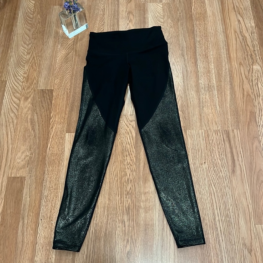 Old Navy Active Black Glitter Shimmer Leggings Sz S